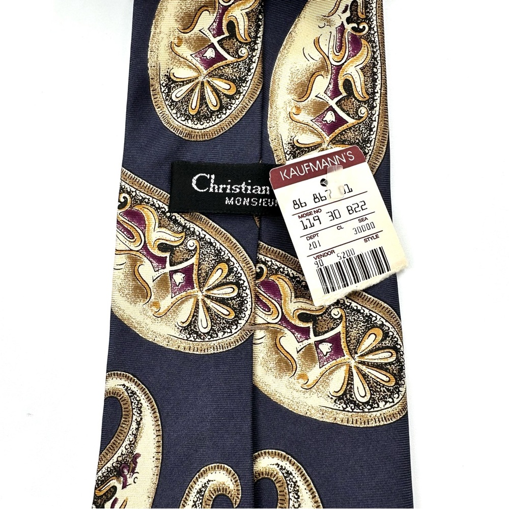 Vintage Dead Stock Christian Dior Designer Silk Tie - Picture 3 of 5